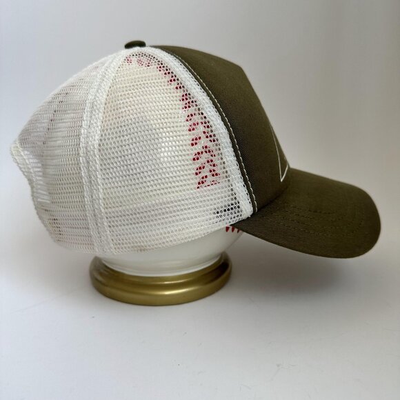Vintage Enjoy The Journey Billabong Trucker Hat Olive Green Beige Cap Snap Back - Picture 5 of 10